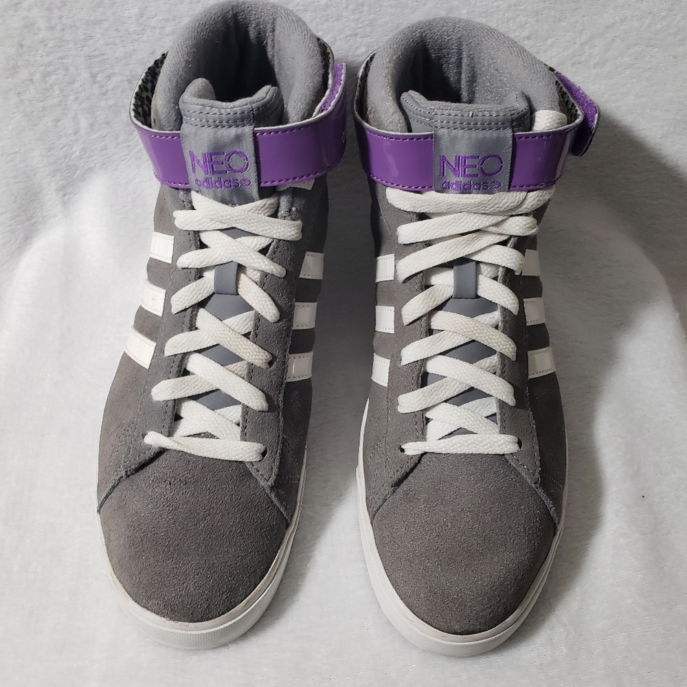 ADIDAS NEO LABEL Hightop Gray Neon Ortholite Sz 9.5 Basketball Skate Athletic